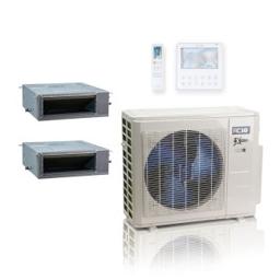 27,000 BTU ACiQ Extreme 19 SEER2 Dual Zone Concealed Duct Mini Split Heat Pump System - R454B | 230V - 12 + 24