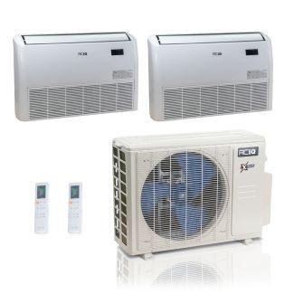 27,000 BTU ACiQ Extreme 23 SEER2 Dual Zone Floor Mount Mini Split Heat Pump System - R454B | 230V - 18 + 18