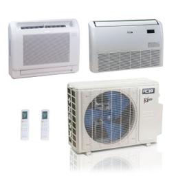 27,000 BTU ACiQ Extreme 23 SEER2 Dual Zone Floor Mount Mini Split Heat Pump System - R454B | 230V - 12 + 24