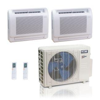 27,000 BTU ACiQ Extreme 23 SEER2 Dual Zone Floor Mount Mini Split Heat Pump System - R454B | 230V - 9 + 9