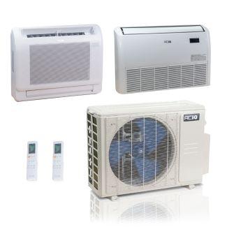 36,000 BTU ACiQ Standard 24 SEER2 Dual Zone Floor Mount Mini Split Heat Pump System - R454B | 230V - 12 + 24