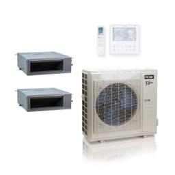 36,000 BTU ACiQ Extreme 19.4 SEER2 Dual Zone Concealed Duct Mini Split Heat Pump System - R454B | 230V - 24 + 24