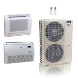 48,000 BTU ACiQ Extreme 23 SEER2 Dual Zone Floor Mount Mini Split Heat Pump System - R454B | 230V - 12 + 24