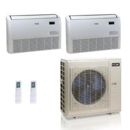 55,000 BTU ACiQ Standard 22 SEER2 Dual Zone Floor Mount Mini Split Heat Pump System - R454B | 230V - 24 + 24