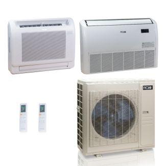 48,000 BTU ACiQ Standard 24 SEER2 Dual Zone Floor Mount Mini Split Heat Pump System - R454B | 230V - 12 + 24