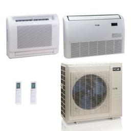 48,000 BTU ACiQ Standard 24 SEER2 Dual Zone Floor Mount Mini Split Heat Pump System - R454B | 230V - 12 + 24