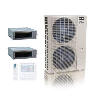 55,000 BTU ACiQ Extreme 20 SEER2 Dual Zone Concealed Duct Mini Split Heat Pump System - R454B | 230V - 24 + 24
