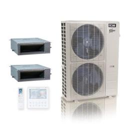 55,000 BTU ACiQ Extreme 20 SEER2 Dual Zone Concealed Duct Mini Split Heat Pump System - R454B | 230V - 24 + 24
