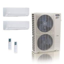 55,000 BTU ACIQ Extreme 22.2 SEER2 Dual Zone Wall Mount Mini Split Heat Pump System - R454B | 230V - 24 + 24