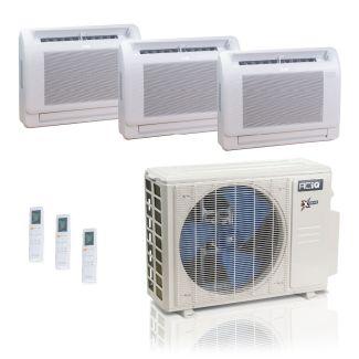 27,000 BTU ACiQ Extreme 23 SEER2 3 Zone Floor Mount Mini Split Heat Pump System - R454B | 230V - 12 + 12 + 12