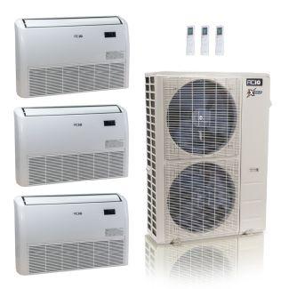 55,000 BTU ACiQ Extreme 22.2 SEER2 3 Zone Floor Mount Mini Split Heat Pump System - R454B | 230V - 18 + 18 + 18