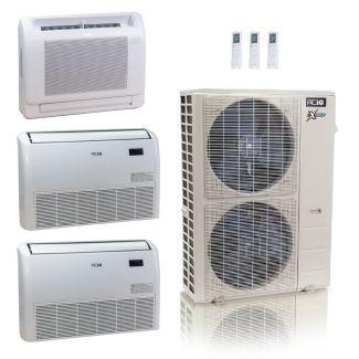 55,000 BTU ACiQ Extreme 22.2 SEER2 3 Zone Floor Mount Mini Split Heat Pump System - R454B | 230V - 12 + 18 + 24