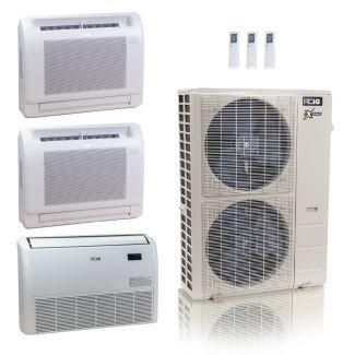 55,000 BTU ACiQ Extreme 22.2 SEER2 3 Zone Floor Mount Mini Split Heat Pump System - R454B | 230V - 12 + 12 + 24