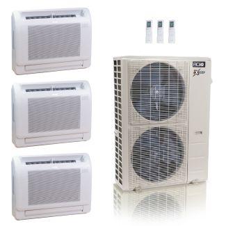 48,000 BTU ACiQ Extreme 23 SEER2 3 Zone Floor Mount Mini Split Heat Pump System - R454B | 230V - 12 + 12 + 12