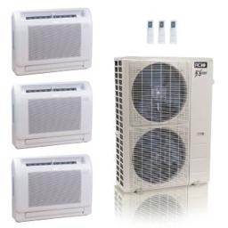 48,000 BTU ACiQ Extreme 23 SEER2 3 Zone Floor Mount Mini Split Heat Pump System - R454B | 230V - 12 + 12 + 12