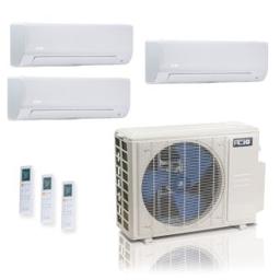 36,000 BTU ACiQ Standard 24 SEER2 3 Zone Wall Mount Mini Split Heat Pump System - R454B | 230V - 12 + 18 + 18