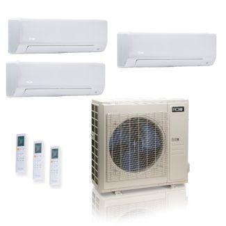 55,000 BTU ACiQ Standard 22 SEER2 3 Zone Wall Mount Mini Split Heat Pump System - R454B | 230V - 18 + 18 + 18