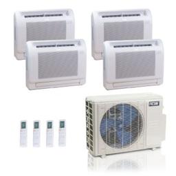36,000 BTU ACiQ Standard 24 SEER2 4 Zone Floor Mount Mini Split Heat Pump System - R454B | 230V - 12 + 12 + 12 + 12