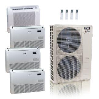 55,000 BTU ACiQ Extreme 22.2 SEER2 4 Zone Floor Mount Mini Split Heat Pump System - R454B | 230V - 12 + 18 + 18 + 18