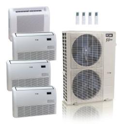 55,000 BTU ACiQ Extreme 22.2 SEER2 4 Zone Floor Mount Mini Split Heat Pump System - R454B | 230V - 12 + 18 + 18 + 18
