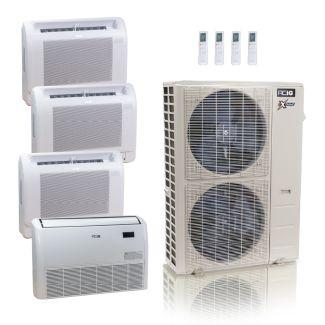 55,000 BTU ACiQ Extreme 22.2 SEER2 4 Zone Floor Mount Mini Split Heat Pump System - R454B | 230V - 12 + 12 + 12 + 24
