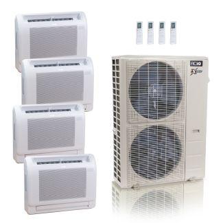 55,000 BTU ACiQ Extreme 22.2 SEER2 4 Zone Floor Mount Mini Split Heat Pump System - R454B | 230V - 12 + 12 + 12 + 12