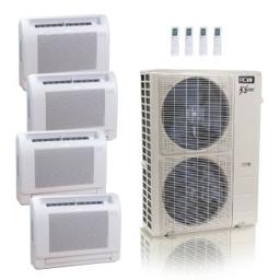 55,000 BTU ACiQ Extreme 22.2 SEER2 4 Zone Floor Mount Mini Split Heat Pump System - R454B | 230V - 12 + 12 + 12 + 12