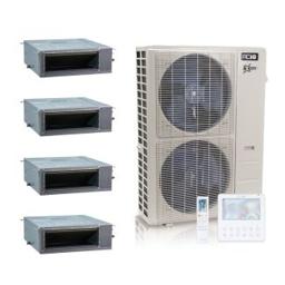 55,000 BTU ACiQ Extreme 20 SEER2 4 Zone Concealed Duct Mini Split Heat Pump System - R454B | 230V - 12 + 12 + 18 + 24