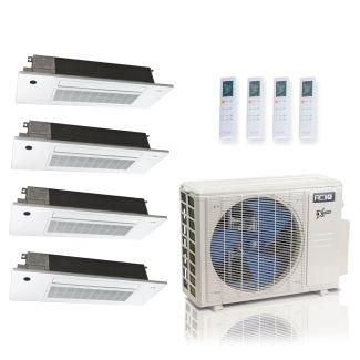27,000 BTU ACiQ Extreme 23 SEER2 4 Zone Slim Ceiling Cassette Mini Split Heat Pump System - R454B | 230V - 6 + 6 + 6 + 18