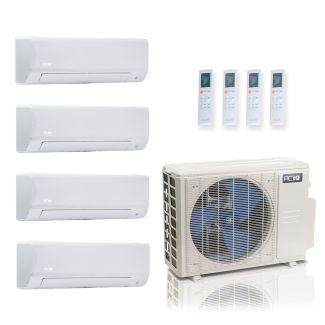 36,000 BTU ACiQ Standard 24 SEER2 4 Zone Wall Mount Mini Split Heat Pump System - R454B | 230V - 6 + 6 + 18 + 18