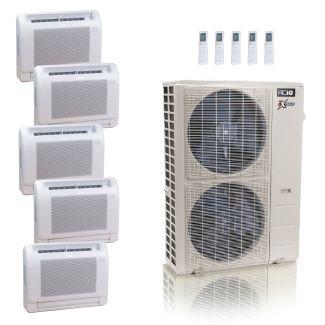 55,000 BTU ACiQ Extreme 22.2 SEER2 5 Zone Floor Mount Mini Split Heat Pump System - R454B | 230V - 12 + 12 + 12 + 12 + 12