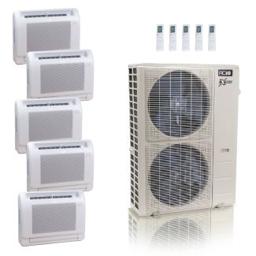 55,000 BTU ACiQ Extreme 22.2 SEER2 5 Zone Floor Mount Mini Split Heat Pump System - R454B | 230V - 12 + 12 + 12 + 12 + 12