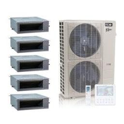55,000 BTU ACiQ Extreme 20 SEER2 5 Zone Concealed Duct Mini Split Heat Pump System - R454B | 230V - 12 + 12 + 12 + 12 + 12
