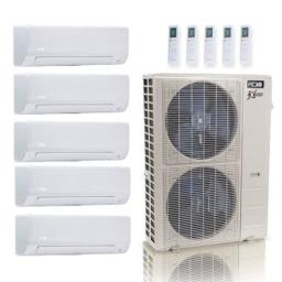 55,000 BTU ACiQ Extreme 22.2 SEER2 5 Zone Wall Mount Mini Split Heat Pump System - R454B | 230V - 6 + 6 + 18 + 18 + 24
