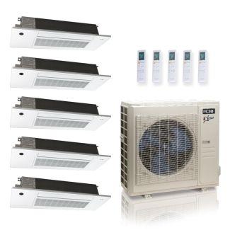 36,000 BTU ACiQ Extreme 23 SEER2 5 Zone Slim Ceiling Cassette Mini Split Heat Pump System - R454B | 230V - 9 + 9 + 9 + 9 + 12