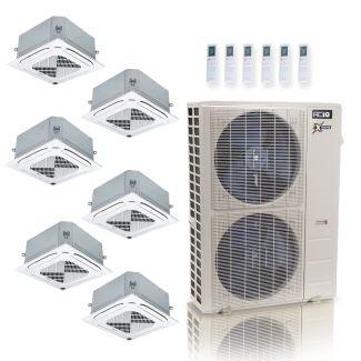 55,000 BTU ACiQ Extreme 22.2 SEER2 6 Zone Ceiling Cassette Mini Split Heat Pump System - R454B | 230V - 12 + 12 + 12 + 12 + 12 + 12