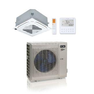 36,000 BTU ACiQ Extreme 21.2 SEER2 Single Zone Ceiling Cassette Mini Split Heat Pump System - R454B | 230V