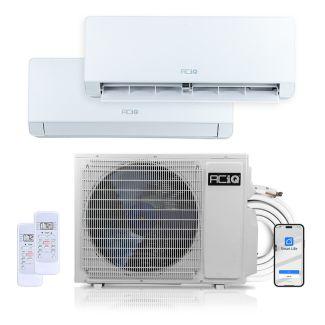 18,000 BTU ACIQ Essentials 22.0 SEER2 Dual Zone Wall Mount Mini Split Heat Pump System w/ 15ft Line Set - R32 | 230V - 9 + 12