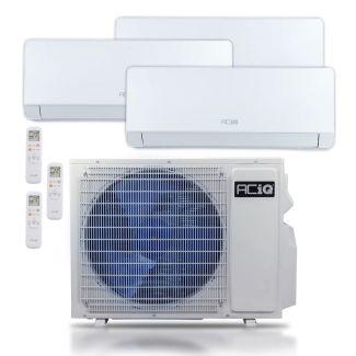 24,000 BTU ACIQ Essentials 23.0 SEER2 3 Zone Wall Mount Mini Split Heat Pump System w/ 15ft Line Set- R32 | 230V - 9 + 9 + 12