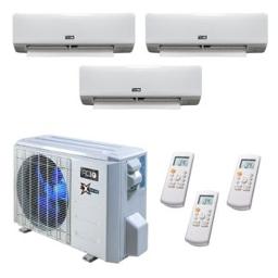 27,000 BTU 22 SEER ACiQ Extreme Series Mini Split System w/ 18k Central Ducted Air Handlers and 9k Wall Mount - R410A
