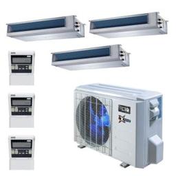 27,000 BTU 22 SEER ACiQ Extreme Series Mini Split System w/ 18k Central Ducted Air Handlers and 9k Wall Mount - R410A