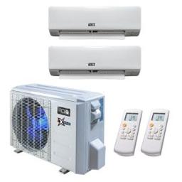 27,000 BTU 22 SEER ACiQ Extreme Series Mini Split System w/ 18k Central Ducted Air Handlers and 9k Wall Mount - R410A
