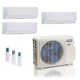 18,000 BTU ACiQ Extreme 25 SEER2 3 Zone Slim Ceiling Cassette Mini Split Heat Pump System - R454B | 230V - 6 + 6 + 6