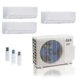 27,000 BTU ACiQ Extreme 23 SEER2 3 Zone Slim Ceiling Cassette Mini Split Heat Pump System - R454B | 230V - 6 + 6 + 18