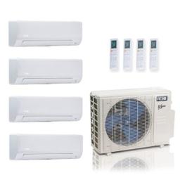 27,000 BTU ACiQ Extreme 23 SEER2 3 Zone Slim Ceiling Cassette Mini Split Heat Pump System - R454B | 230V - 6 + 6 + 18