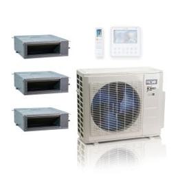 27,000 BTU ACiQ Extreme 23 SEER2 3 Zone Slim Ceiling Cassette Mini Split Heat Pump System - R454B | 230V - 6 + 6 + 18