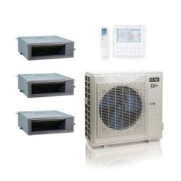 36,000 BTU ACiQ Extreme 23 SEER2 3 Zone Slim Ceiling Cassette Mini Split Heat Pump System - R454B | 230V - 6 + 18 + 18