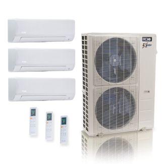 48,000 BTU ACiQ Extreme 23 SEER2 4 Zone Ceiling Cassette Mini Split Heat Pump System - R454B | 230V - 9 + 12 + 18 + 24