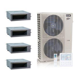 55,000 BTU ACiQ Extreme 20 SEER2 4 Zone Concealed Duct Mini Split Heat Pump System - R454B | 230V - 12 + 12 + 18 + 24