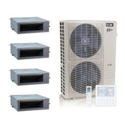 55,000 BTU ACiQ Extreme 20 SEER2 4 Zone Concealed Duct Mini Split Heat Pump System - R454B | 230V - 12 + 12 + 18 + 24